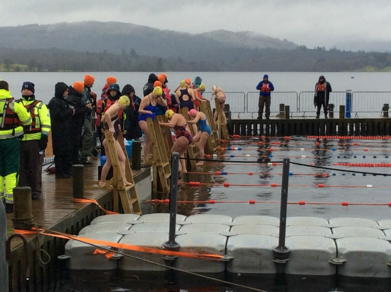 Wendy Andrews climbing in to start her race